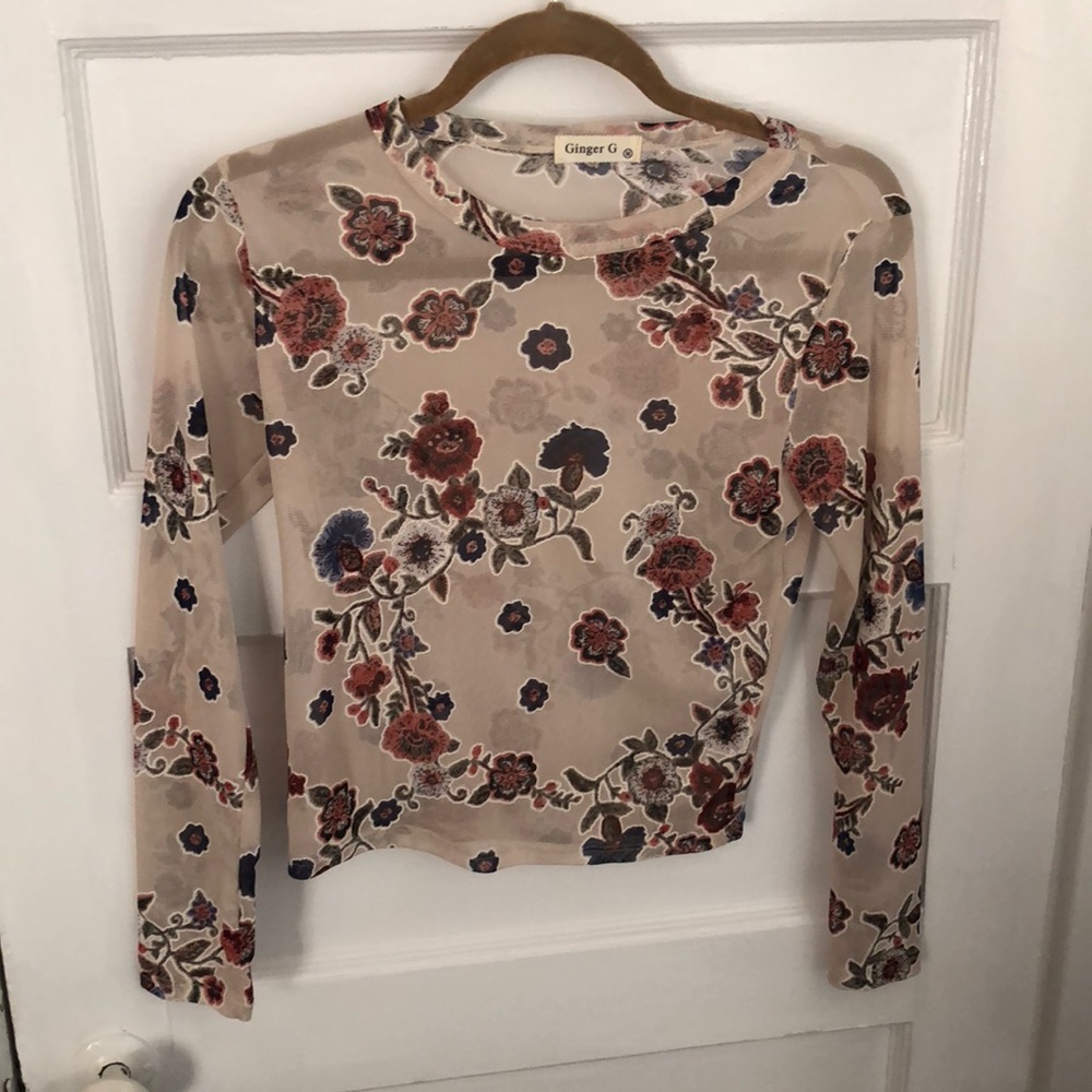 Nude floral along sleeve